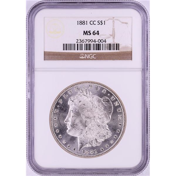 1881-CC $1 Morgan Silver Dollar Coin NGC MS64