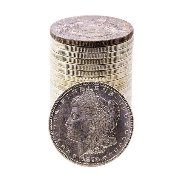 Roll of (20) Brilliant Uncirculated 1878-S $1 Morgan Silver Dollar Coins