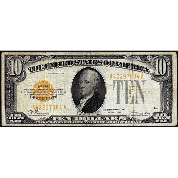 1928 $10 Gold Certificate Note