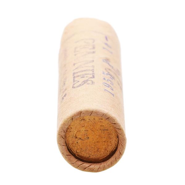 Original Bank Wrapped Roll of (50) Brilliant Uncirculated 1955 Lincoln Wheat Cent Coins