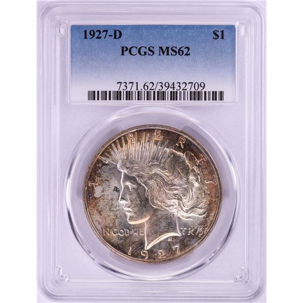 1927-D $1 Peace Silver Dollar Coin PCGS MS62