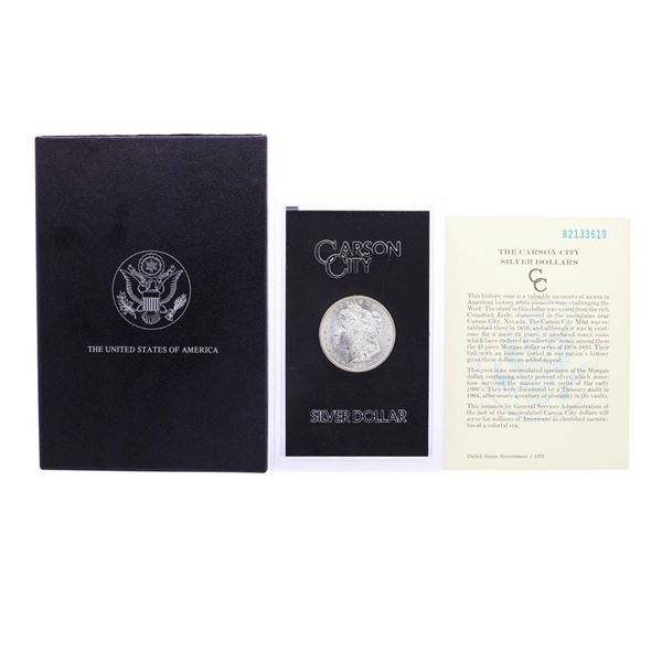 1882-CC $1 Morgan Silver Dollar Coin GSA Hoard with Box & COA