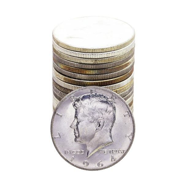 Roll of (20) Brilliant Uncirculated 1964-D Kennedy Half Dollar Coins