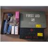 Image 1 : 2 FIRST AID KITS & A BOX WITH ASST. BANDAGES, ETC.