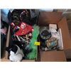 Image 1 : 2 BOXES OF MISC.CLOCKS, STUFFED ANIMALS, TELEPHONE, ETC.