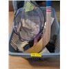 Image 1 : BASKET OF MISC. SKATES, BADMINTON RACKETS, ETC.