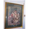 Image 1 : LG. FRAMED PRINT OF THE ST. BERNARD WITH GIRLS & KITTENS