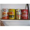 Image 1 : 2 METAL OIL TINS & 2 CARDBOARD OIL TINS, GULF, RISLONE, SAFEWAY & PETRO CANADA