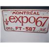 Image 2 : 1976 MICHIGAN LICENCE PLATE & 1967 MONTREAL LICENCE PLATE