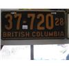 Image 1 : 1928 BRITISH COLUMBIA LICENCE PLATE