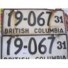 Image 1 : PAIR OF 1931 LICENCE PLATES
