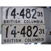 Image 1 : PAIR OF 1931 LICENCE PLATES