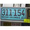 Image 1 : 1960 & 1924 BC LICENCE PLATES