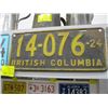 Image 2 : 1960 & 1924 BC LICENCE PLATES