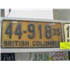 Image 1 : 1935 & 1937 BC LICENCE PLATES