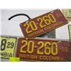 Image 2 : 1929 & A PAIR OF 1930 BC LICENCE PLATES