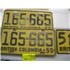 Image 1 : PAIR OF 1955 BC LICENCE PLATES