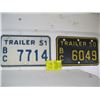 Image 1 : 2 BC TRAILER PLATES, 1950, 1951