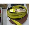Image 1 : HEAVY DUTY RATCHET TIE DOWN STRAP & 2 ROLLS OF BELTING MATERIAL