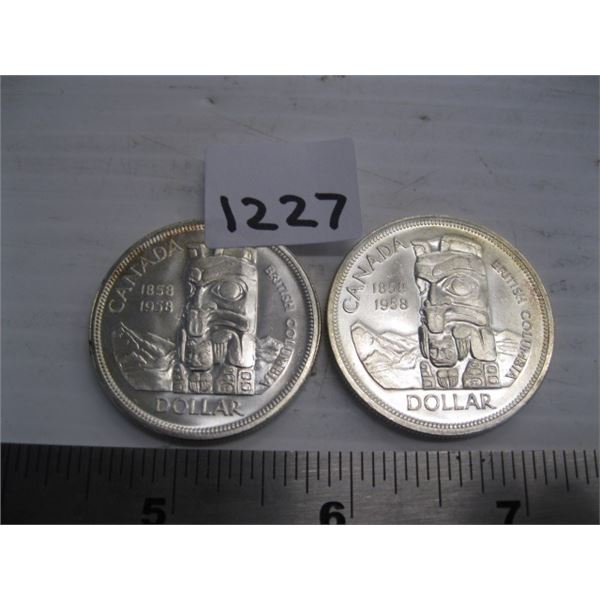 2 1958 SILVER DOLLARS