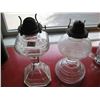 Image 1 : 2 GLASS BASED COAL OIL LAMPS, NO CHIMNEYS