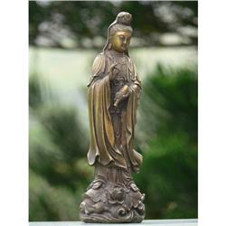 Exquisite Bronze Guan Yin on Lotus - China #1612287