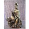 Image 1 : Bronze Kwan Yin on Foo Fish Dog #1612289