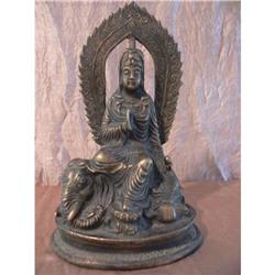 Bronze Kwan Yin Astride an Elephant #1612290