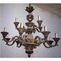 Heavy Gauge Hand Crafted Brass Chandelier #1612782