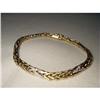 Image 1 : 14K 2-Tone Gold Diamond Byzantine Bracelet #1612963