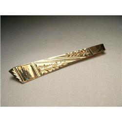 Antique Estate 14K YG Handmade Tie Bar Clip #1612968