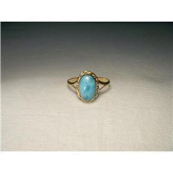 Beautiful 14K YG Gold Handmade Turquoise Ring #1612973