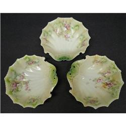 LOVELY RS GERMANY 3 SEA SHELL  DISHES #1620786