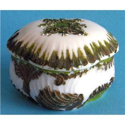 McKee Opaline Milk Glass Decorated Powder Jar #1621040