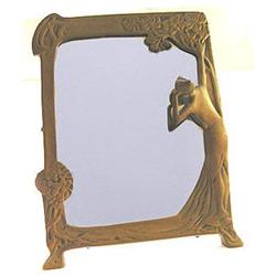 Bronze Art Nouveau Deco Figural Vanity Mirror #1621061