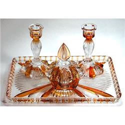 Bohemian Crystal Pressed Glass Vanity Set #1621122