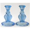 Image 1 : Pair of Czech Ice Blue Blubird Candlesticks #1621170