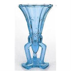 Ice Blue Glass Art Deco ROCKET Vase #1621178