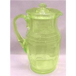 Pale Green Depression Glass Covered Pitcher #1621192