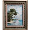 Image 1 : ORIG OIL PAINTING TROPICAL COASTLINE W/PALMS #1621244