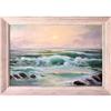 Image 1 : ORIG OIL PAINTING SEASCAPE WAVES & BOULDERS #1621249