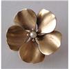 Image 1 : Small Victorian Gold & Pearl Pansy Pin #1621277