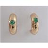Image 1 : Elegant 18k Gold & Emerald Hoop Earrings  #1621286