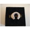 Image 1 : 10KTP Diamond  Horseshoe Ring Men's #1621369