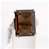 20ct Estate Emerald Cut Smokey Topaz Ring Gold #1621420