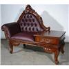 Image 1 : LEATHER VICTORIAN PARLOR PHONE SOFA SETTEE #1621552