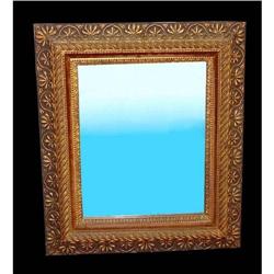 19c Gilt Wood Gesso & Velvet Wall Mirror #1621622