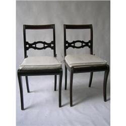 PAIR OF DARK  MAHOGANY CHAIRS - STRUCTURE + #1621631