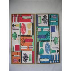 A PAIR OF MODERNIST SILK SCREEN - MID 60'S. #1621643