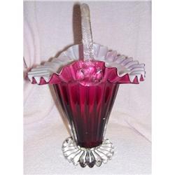 Dugan double stemmed rose pattern bowl amethyst#1621659